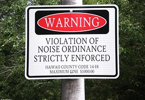 noise ordinance sign officer larger