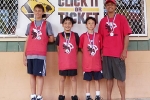 Age 9-12 Division, 2nd Place—St. Joseph:Chris Correa, Cheyden Kawaauhau, Jacob Au, Dean Au (coach)