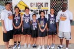 Girls 12 & Under Division, 1st Place—Wahine Ryders Black: Harry Pagan (coach), Danielle Oda, Sharry Pagan, Mandi Kawaha, Anela Brickwood, Jordan Zarate, Fred Collins (coach), (not pictured: Seizen Alameida