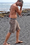 man walking on beach