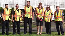 Image: six persons in reflective vests
