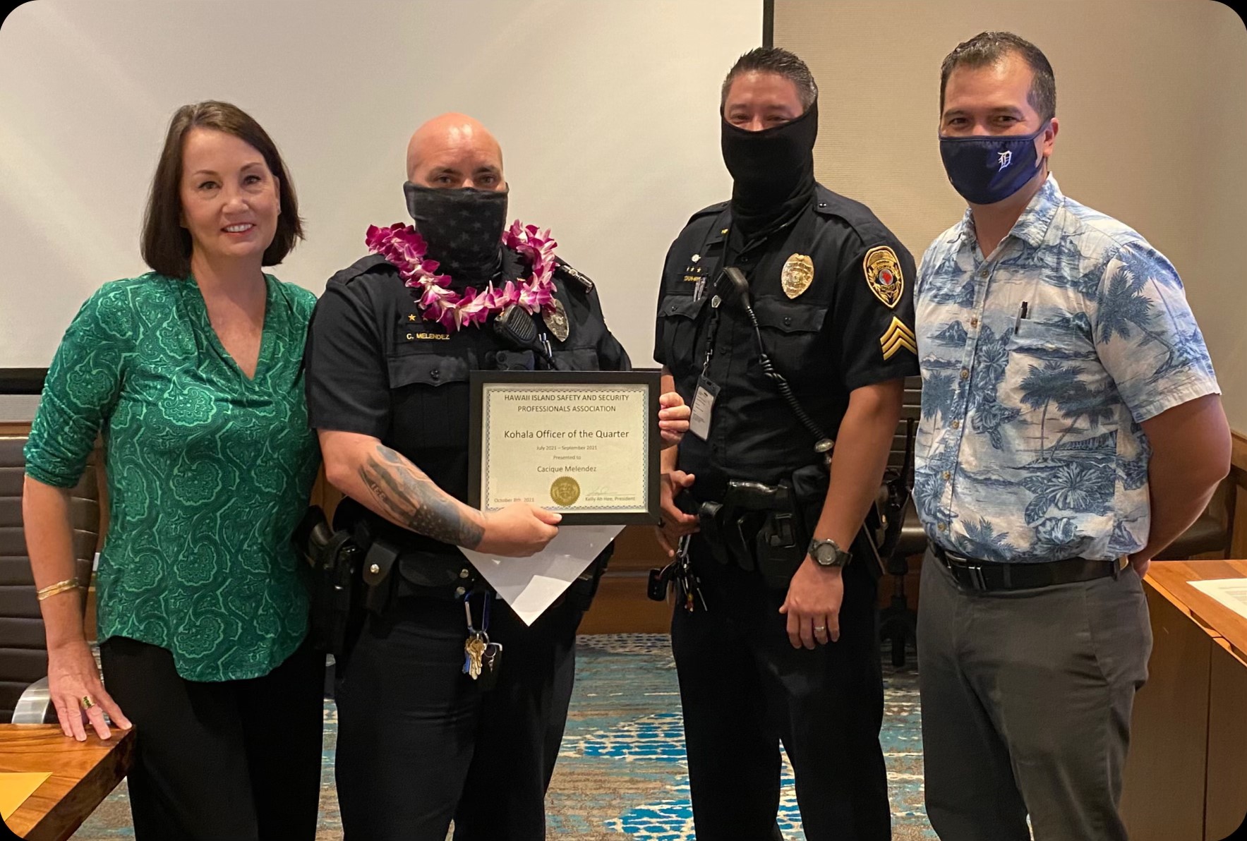 10-12-21 Officer Cacique Melendez Honored by HISSPA for Diffusing