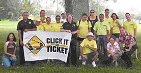 Image: Group with banner