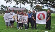 Image: posing with signs